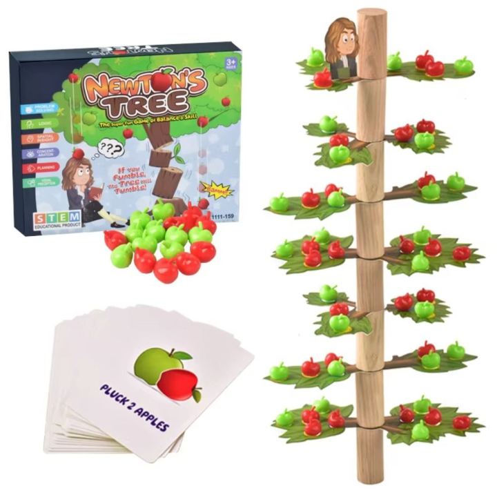 Balance Tree Activity Table Game Wooden Balance Tree Board Games Stacking 54 Cards Sensory ...