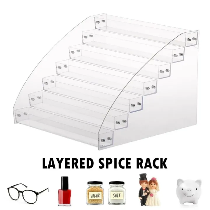 Portable 3/4/5/6/7 Layers Nail Polish Display Stand Acrylic Clear ...