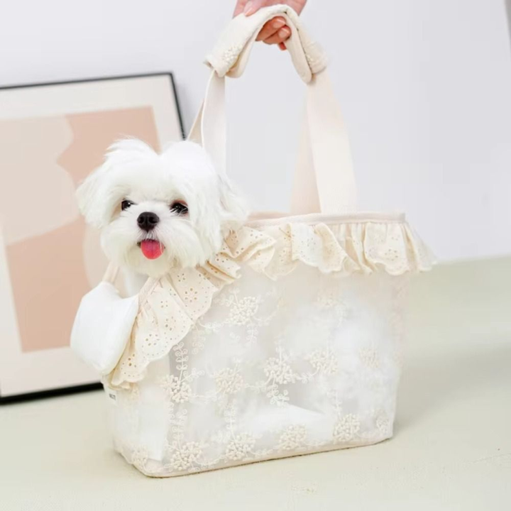 Shoulder Bags Lace Mesh Pet Cat Carrier Bag Multi-function