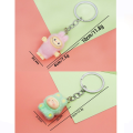 Hot Flocking Labubu Keychain Pop Mart Colorful Lilith Key Holder Cartoon Chain Backpack Pendant Car Key Ring. 