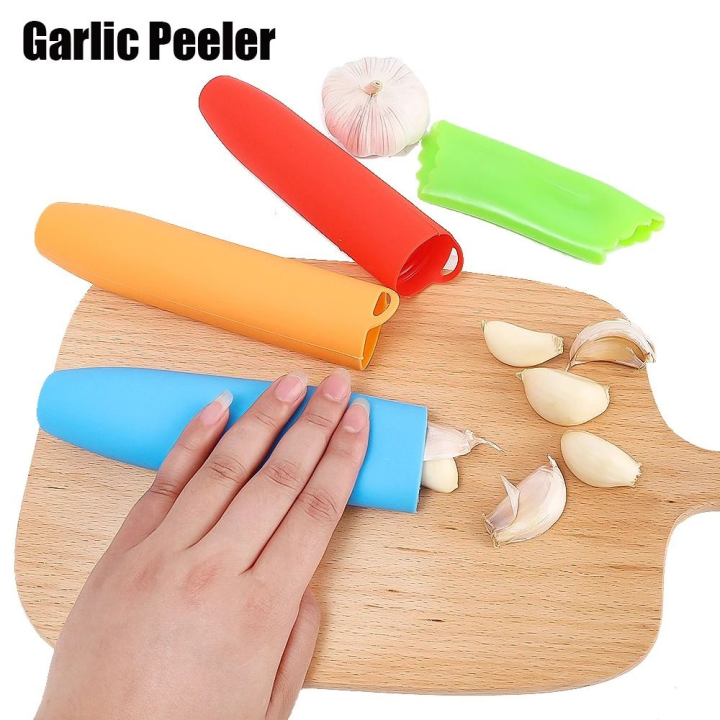 Creative Silicone Garlic Peeler Blue Convenient Garlic Peeling Tools Manual Gadgets Garlic Roller Stripper Kitchen
