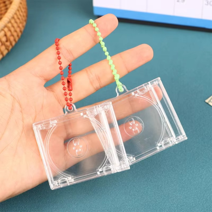 New DIY Mini CD Keychain CD Player Idol Peripheral Key Holder Commemorative Album Acrylic Backpack Pendant Bag