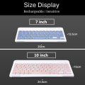 7/10 inch Fashion Rechargeable Ultra-Thin Bluetooth Keyboard Mouse Combos Silent Mice Keypad For Mobile Phone Tablet. 