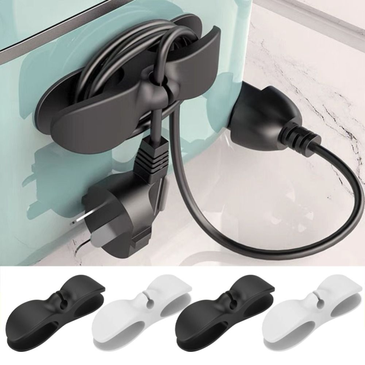 Plug Wire Holder Charger Power Cord Fixing Kitchen Appliances Kitchen Wall Hanging Thread Trimmer Wire Fixer Clips Holder Bobbin Winder Cord Winder Organizer