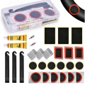 DIY Vulcanizing Patches Bike Tire Repair Kit Motorcycle Cycling MTB Road Mountain Bicycle Inner Tube Puncture Patch Metal Rasp Rubber Glue Valve Lever. 