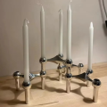 New Metal Molecular Structure Candle Holder Nordic Silver Candle Stand Triangle Candlestick Gift. 