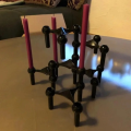 New Metal Molecular Structure Candle Holder Nordic Silver Candle Stand Triangle Candlestick Gift. 