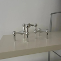 New Metal Molecular Structure Candle Holder Nordic Silver Candle Stand Triangle Candlestick Gift. 