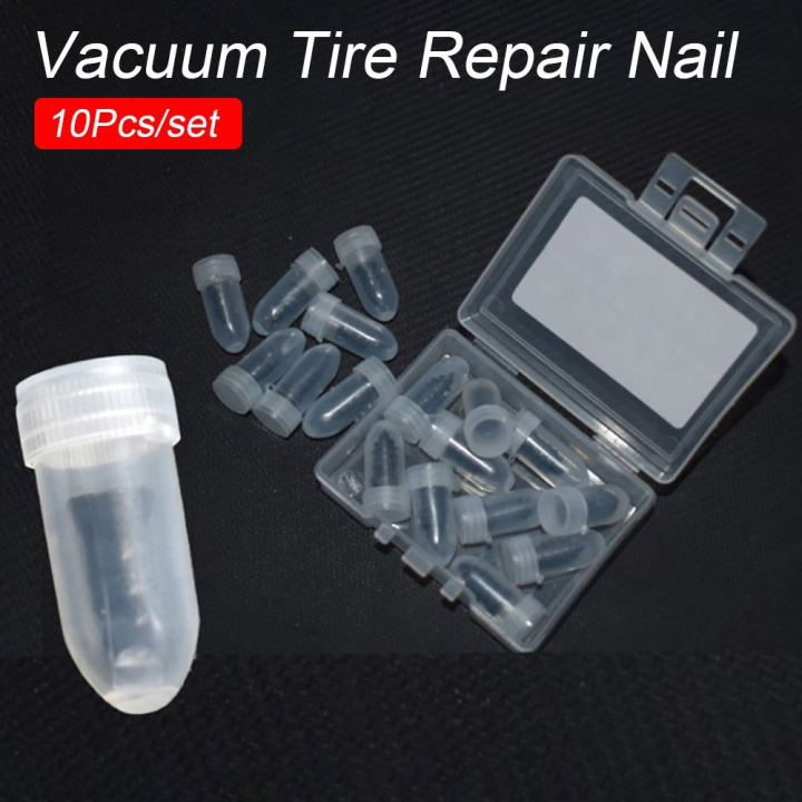 10Pcs Durable Tire Puncture Repair Tire Repair Nail Big Small Size Rubber Self-Tapping Screw Black Soft Vacuum Tyre Nails Car Motorcycle Truck Scooter Bike