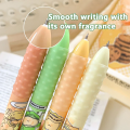 4PCS/Box NEW ST Tip Gel Pen Quick Drying Press Type Ballpoint Pen with Fragrance 0.5mm Black Ink Neutral Pen School Office. 