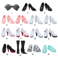30cm Dolls Daily Wear for 11.5" Doll High Heels Foot Flat Shoes Sneakers Cool Sunglasses. 