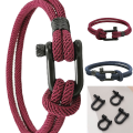 Stainless Steel Shackle Fob Screw Joint Connector Solid Carabiner D Bow Staples Keychain Hook Key Ring. 