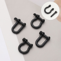 Stainless Steel Shackle Fob Screw Joint Connector Solid Carabiner D Bow Staples Keychain Hook Key Ring. 