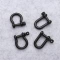 Stainless Steel Shackle Fob Screw Joint Connector Solid Carabiner D Bow Staples Keychain Hook Key Ring. 