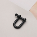 Stainless Steel Shackle Fob Screw Joint Connector Solid Carabiner D Bow Staples Keychain Hook Key Ring. 