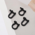 Stainless Steel Shackle Fob Screw Joint Connector Solid Carabiner D Bow Staples Keychain Hook Key Ring. 