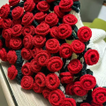 Creative Not Finished Product Rose Bouquet Blankets DIY Folding Handmade Crocheted Bouquet Blanket Crochet Kit Baby Blanket Gift. 