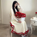 Creative Not Finished Product Rose Bouquet Blankets DIY Folding Handmade Crocheted Bouquet Blanket Crochet Kit Baby Blanket Gift. 