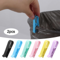 2Pcs Durable Universal Garbage Bag Fixed Clip Mini Anti-Skid Bin Bag Fixed Buckle Multifunctional Storage Sealed Clip Household. 