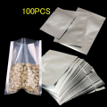 100PCS Silver Food Grade Kitchen Supplies Aluminium Foil Bags Storage Pouches Vacuum Sealer Heat Seal Bag. 