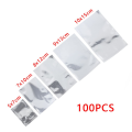 100PCS Silver Food Grade Kitchen Supplies Aluminium Foil Bags Storage Pouches Vacuum Sealer Heat Seal Bag. 
