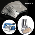 100PCS Silver Food Grade Kitchen Supplies Aluminium Foil Bags Storage Pouches Vacuum Sealer Heat Seal Bag. 