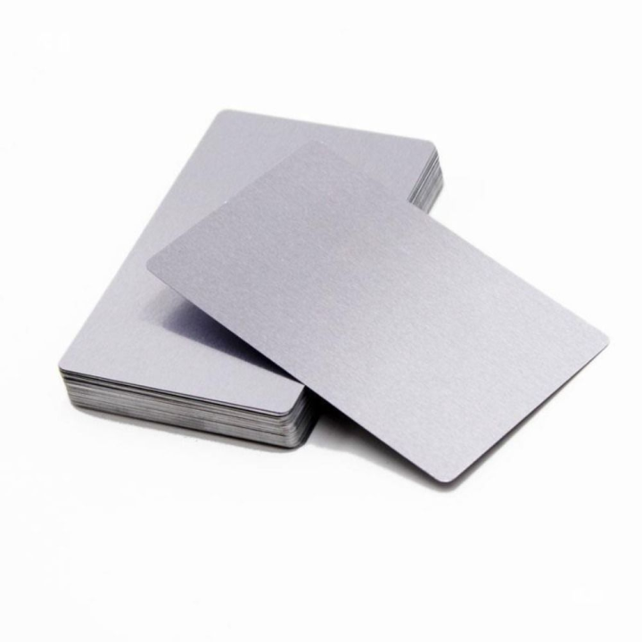 50 Pcs Durable Aluminum Metal Business Cards 86x54 mm/2.13*3.39 Inch Rectangle Aluminum Sheet Sliver Aluminum Alloy Thin Stickers Office