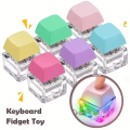 Relaxing DIY Keyboard Fidget Keychain Keys Button Keycap Finger Keyboard Caps Relief Stress With Light Clicker Toy. 