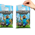 New Cartoon Mine-craft Party Decoration PE DIY Candy Bags Minecraft Mine-craft Theme Gift Bags Cake Decor. 