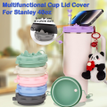 Replacement Multifunctional Cup Lid Cover Silicone Dustproof Tumbler Lid Leak Proof Accessories Straw Cap for Stanley 40oz. 