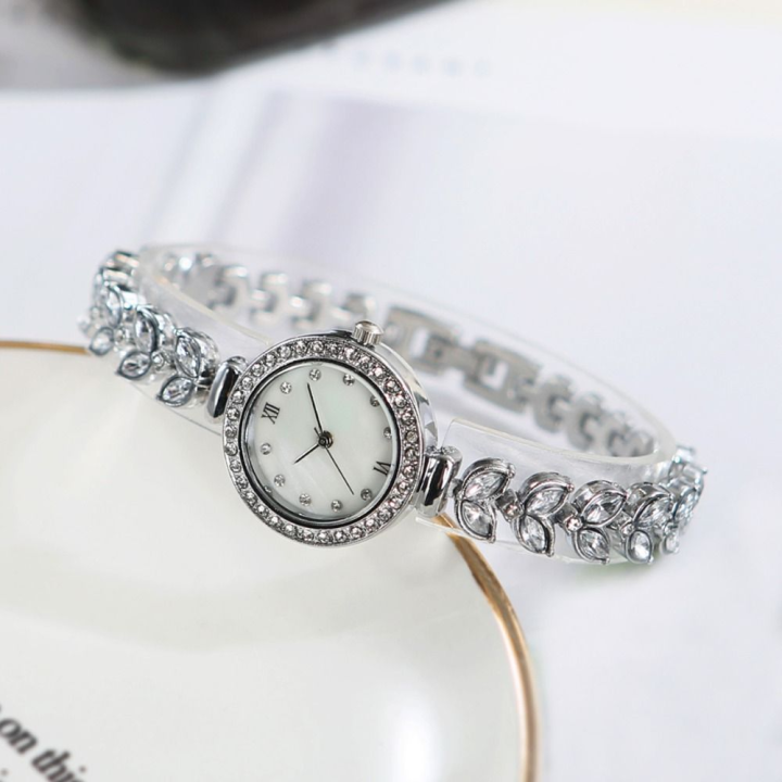 Fashion Stainless Steel Quartz Watches Rhinestone Folding buckle Mermaid Watch Simple Quartz Strap Watch Women