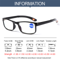 Vision Care Ultralight PC Frame Folding Reading Glasses Presbyopia Eyeglasses Flat Mirror Eyewear Anti-UV Blue Rays. 