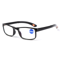 Vision Care Ultralight PC Frame Folding Reading Glasses Presbyopia Eyeglasses Flat Mirror Eyewear Anti-UV Blue Rays. 