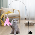 With Super Suction Cup Detachable Cats Toys with Bell 80CM Feathers Wand Long Pole Bite-resistant Kitten Toys Cat Accesorios. 
