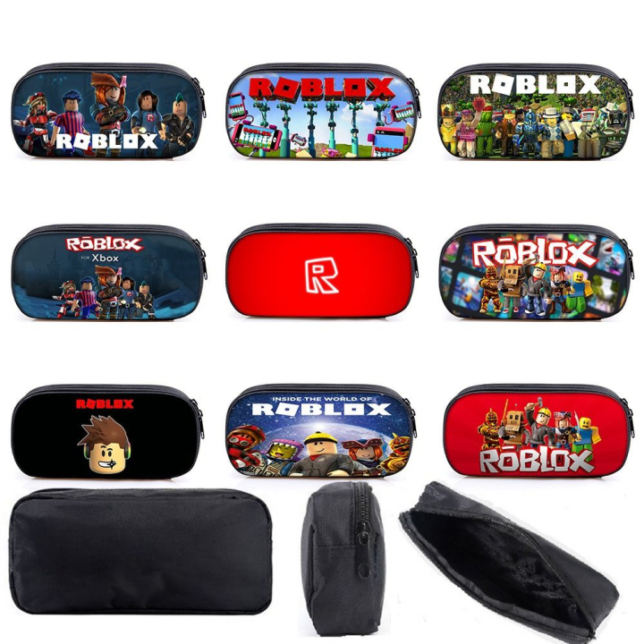Cool Polyester Roblox Pen Boxes Single Layer Printing Pencil Case Bag Storage Cartoon Pen Case Kids Students