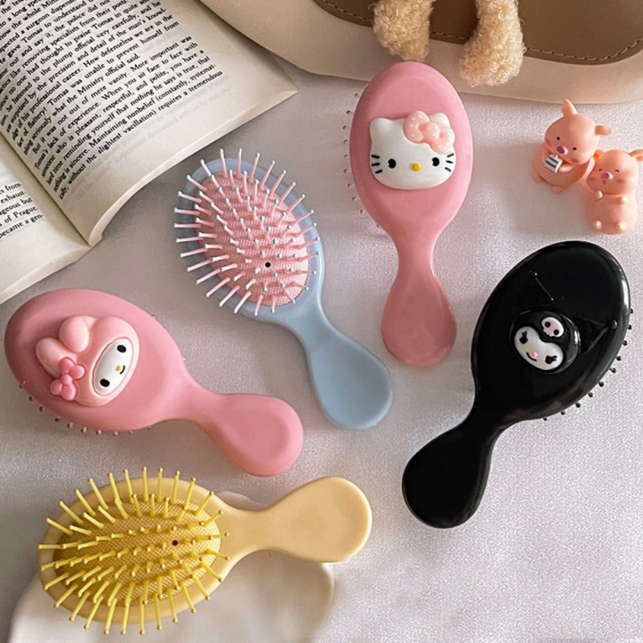 Circulation Smoothly Kuromi Cartoon Air Cushion Comb Anti Knot Comb Cinnamoroll Cute Portable Comb Anime Doll Anti Static Pocket Hair Brush Student