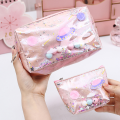 EB Kawaii Large Glitter Star Makeup Bag for Girls Gift PU School Stationery Travel Supplies. 