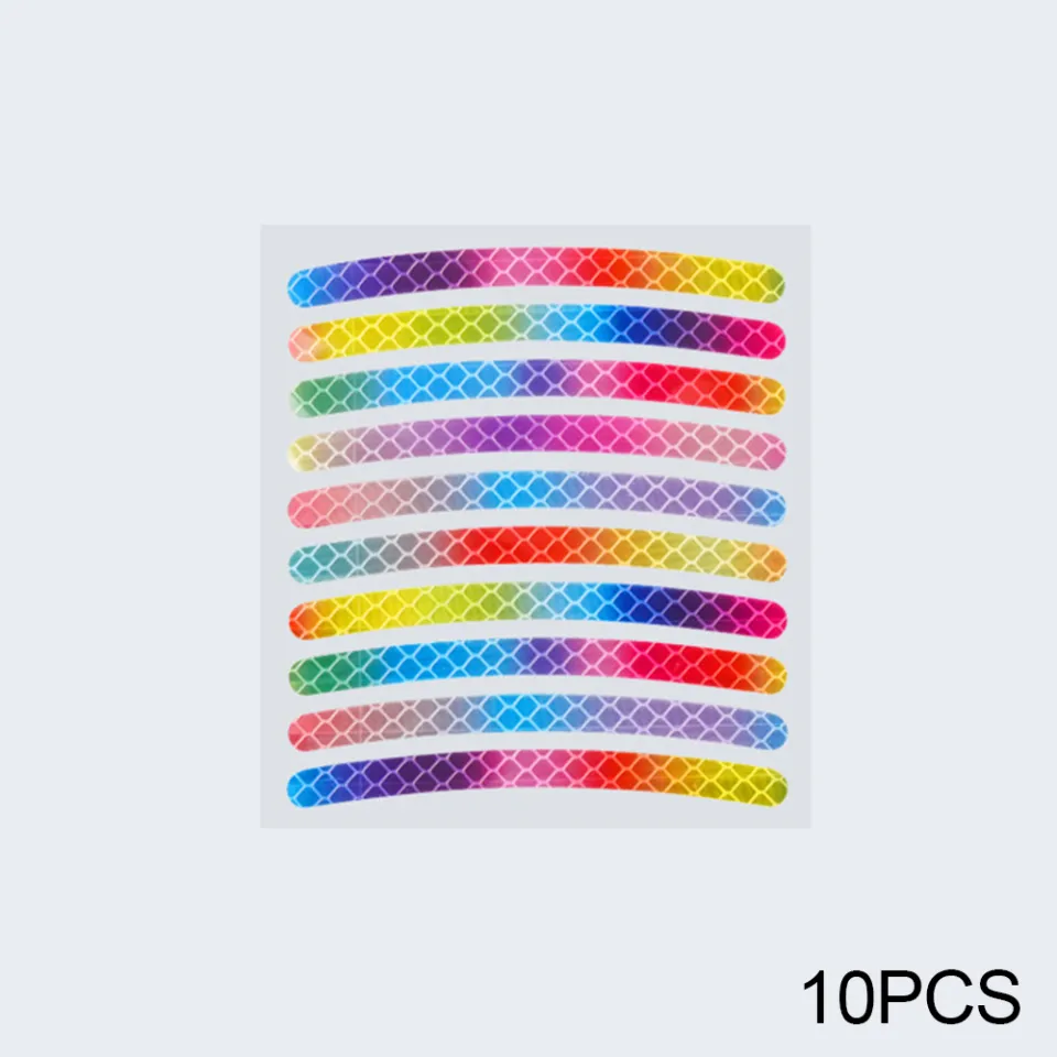 42 PCS Highly Reflective Safety Stickers - Fluorescent Warning Strips For Bicycle, Motorcycle, Helmet, Car (Orange)