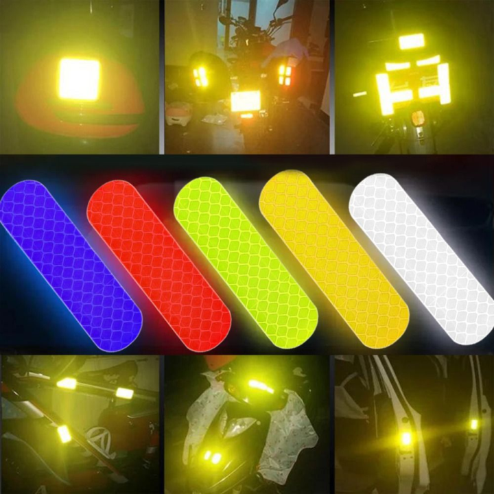 200Pcs Multifunction Waterproof Safety Warning Reflective Stickers Strip Anti-collision Self-adhesive Car Bumper Reflective Sticker Creative Smooth Night Reflection Warning Label Outdoor