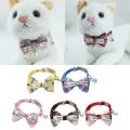 Fashion British Style Cat Plaid Collar Adjustable with Bell Pet Bow Collar Soft Cat Bow Tie for Photograph. 