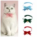 Dog Accessories Vibrant Bow Collar Exquisite Velvet Pet Necklace Adjustable Soft Cat Bow Tie Puppies. 