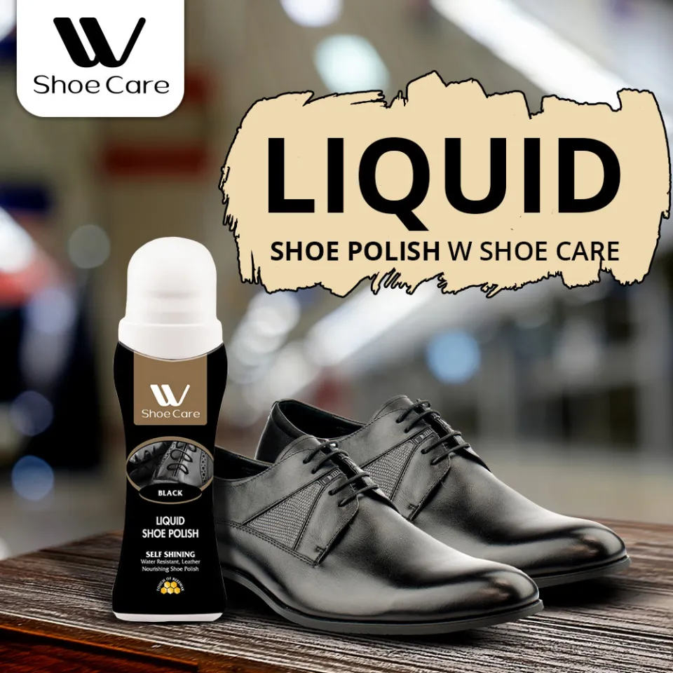 WBM Liquid Shoe Polish Black Instant Shine Shoe Polish with