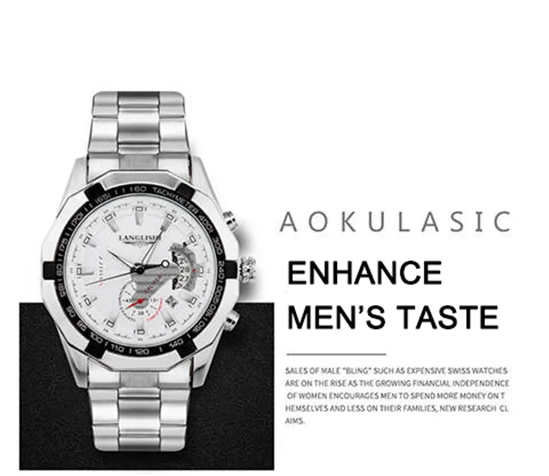 Angle Waiting LANGLISHI Men's Watches Luxury Stainless Steel