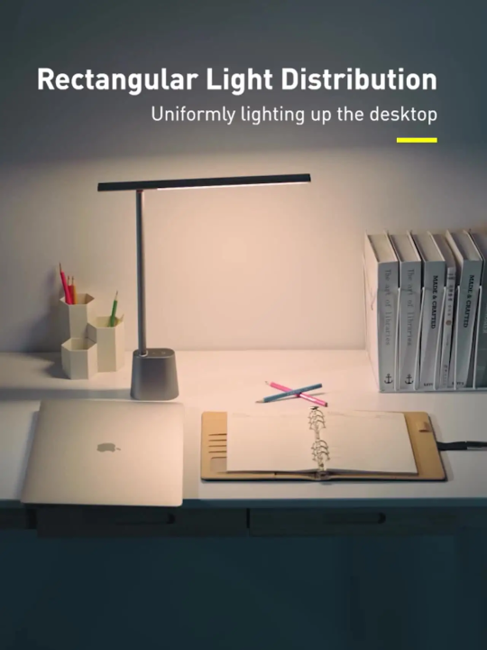 Baseus LED Desk Lamp Eye Protection Study Dimmable Office Light Foldable Table Lamp Smart Adaptive Brightness Bedside Read Lamp