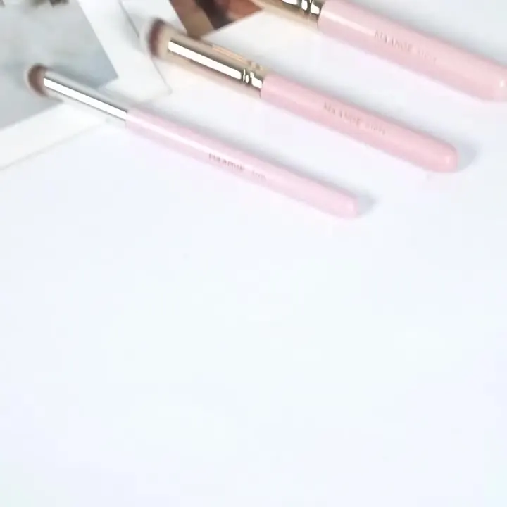 Maange 3Pcs Makeup Brushes + 2Pcs Triangle Powder Puff Set Concealer Eye Shadow Makeup Brush Blending Cosmetic Beauty Tools