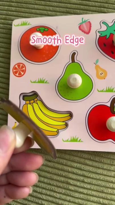 Baby Montessori Early Education Scratch Board Toy Hand Development Fruit Cognitive Puzzle for Children Educational Play