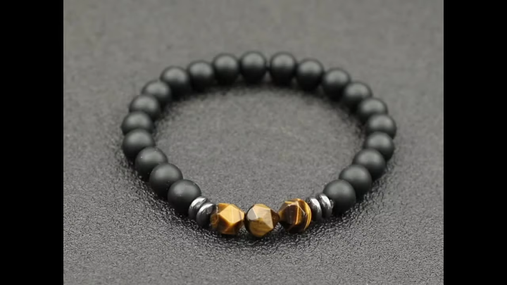 Fashion Mens Bracelet Black Onyx Stone Braclet Irregular Natural Tiger Eyes Sodalite Beaded Braslet Pulsera Hombre Accessories