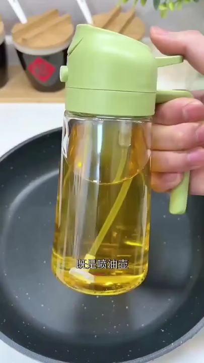 2in1 470ml Glass Spray Oil Sprayer Bottle Spray Oil Dispenser Oil Jar Cruet BBQ Kitchen Cooking Roasting Picnic Kitchen Tools