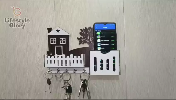 Lifestyle Glory Brand Wooden Home Tree Mobile and Keys Holder I Key Holder Wall I Key Holder For Wall I Key Holder Wall Hanger I Key Holder Wall Hanging I Key Holders I Home Design Key Holder I Decorating items I Decorating items for home