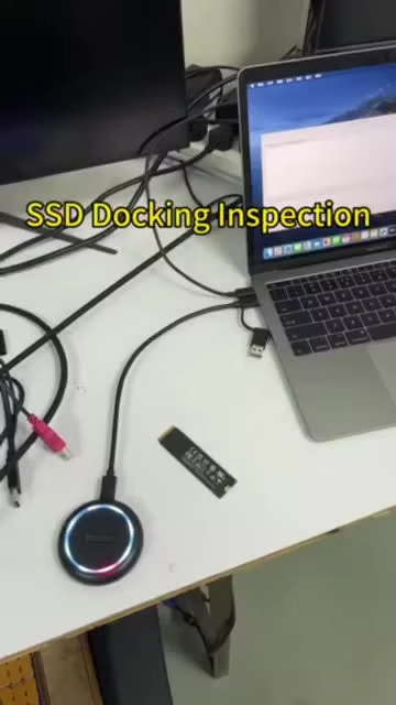 Blueendless Dual Protocol SSD M.2 Docking Station RGB LED Light M.2 SATA USB C SSD Case NVME+NGFF HDD SSD Docking Station Solid